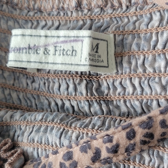 Abercrombie & Fitch Leopard Cinch Top Jumpsuit M EUC Ankle Wide Leg Lightweight - Picture 15 of 16